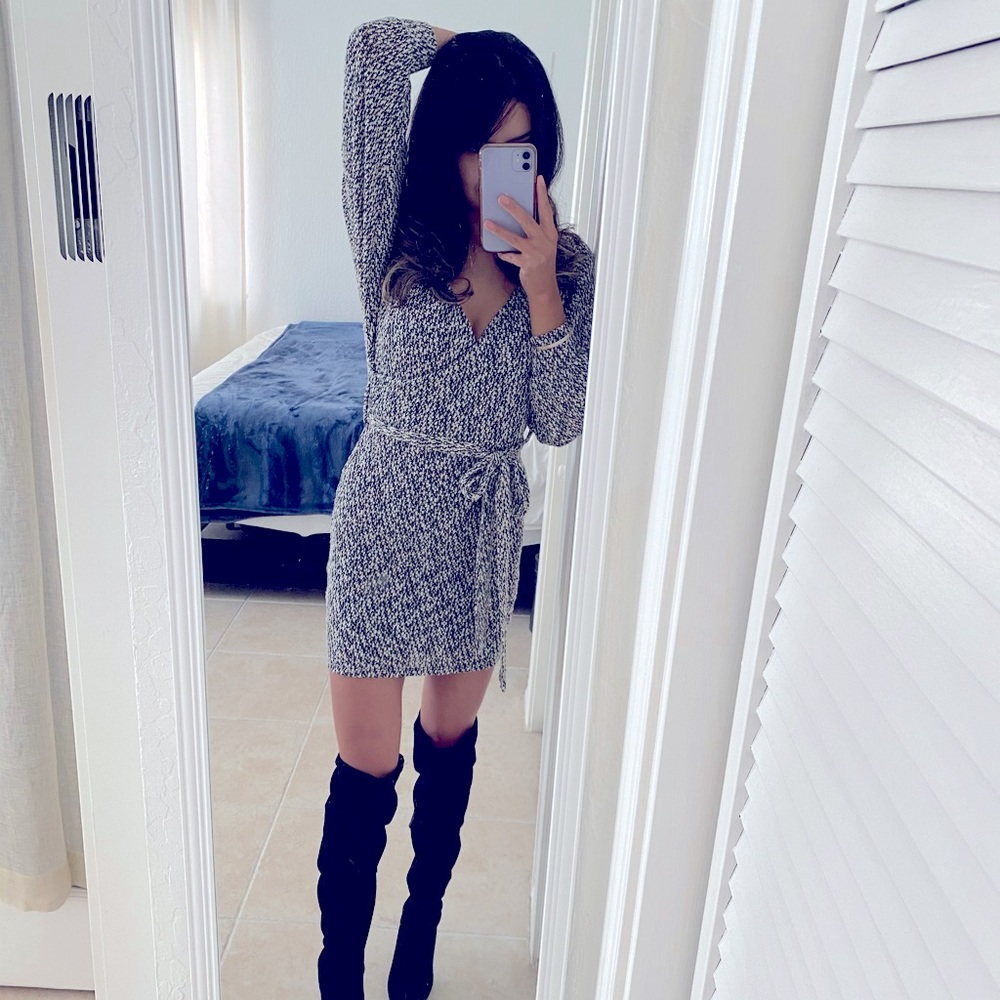 Sweater wrap dress